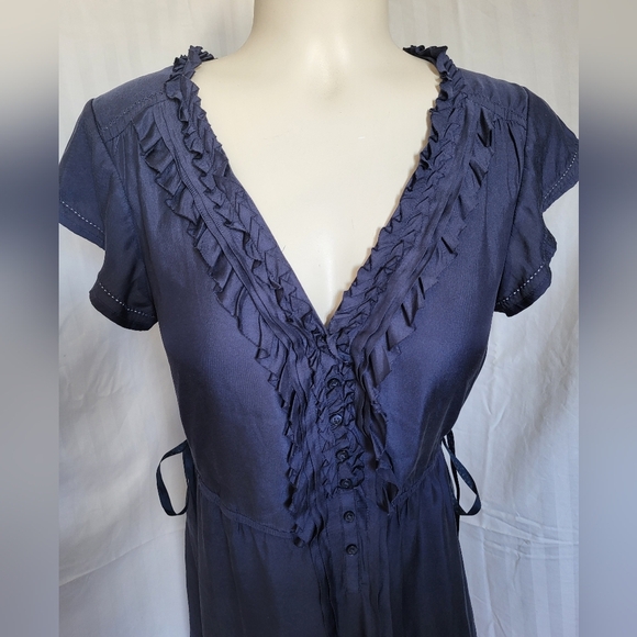 American Eagle Outfitters  Blue Ruffle Dress, Size Medium - Picture 5 of 8